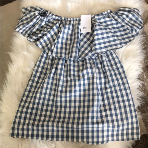 ๐ NWT Misa Los Angeles Belu Gingham Mini Dress- S - Picture 5 of 5